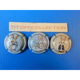 la  série de 4 capsules de  champagne piot thomas (lapin de noel 2024)