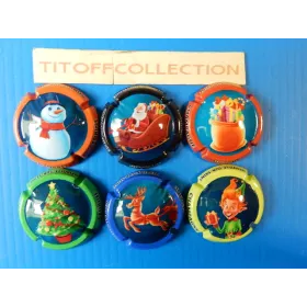 La série de 6 capsules de champagne gotorbe cédrine (noel )