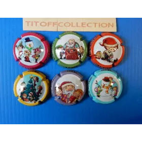 la série de 6 capsules de champagne deville jean -paul (noel )