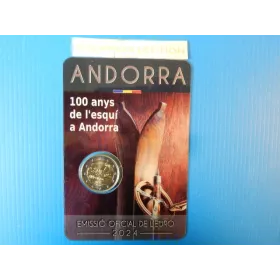 2 euros commemorative 2024 andorre (100 ans du ski )