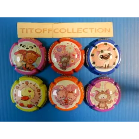 la série de 6 capsules  de champagne coizy pére et fils( saint valentin)