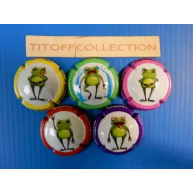 la série de 5 capsules de champagne codan- richard et fils (grenouille