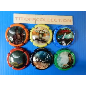 la série de 6 capsules  de champagne fauvet -courleux (vue)