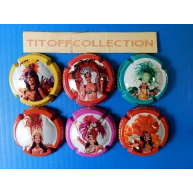 la série de 6 capsules  de champagne pion olivier ( carnaval )