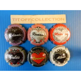 la série de 6 capsules  de champagne lemaire alban (prénom)