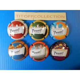 la série de 6 capsules  de champagne  lallement jean et fils (paques )