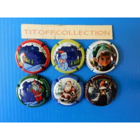 La série de 6 capsules de champagne sampers claude ( noel)