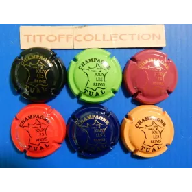 la série de 6 capsules de champagne tual ( carte de france)