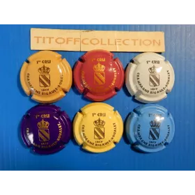 la série de 6 capsules de champagne bigault -roualet (ecusson)