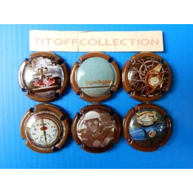 la série de 6 capsules  de champagne  herbert didier (collection rétro-course