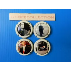 la série de 4 capsules  de champagne  barfontarc (contour créme )