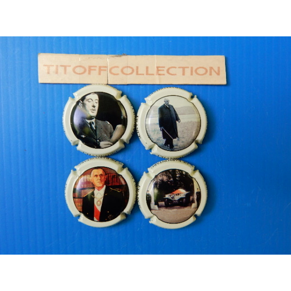 la série de 4 capsules  de champagne  barfontarc (contour créme )