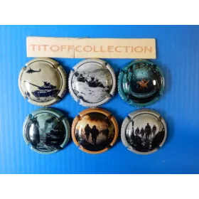 la série de 6 capsules de  champagne génériques la guerre (1945/2025)févrie