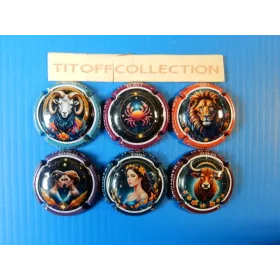 La série de 6 capsules de champagne calmès-robert (zodique 480ex) février