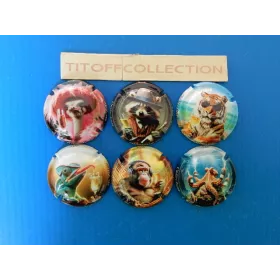 la série de 6 capsules de champagne générique (animaux en fete )mars
