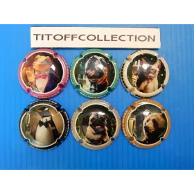 la série de 6 capsules de  champagne génériques (animaux mai 2025 )