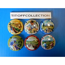 la série de 6 capsules  de champagne  hirault cassan vignes (mai 2025)