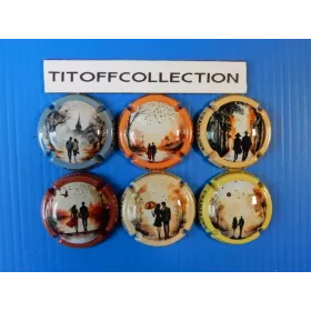 the series of 6 Rivot Eugéne champagne capsules (June 2025 pair)