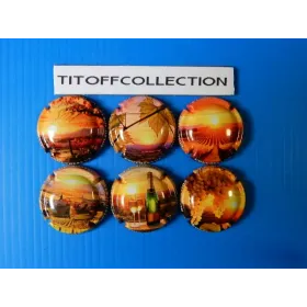 la série de 6 capsules de champagne génériques coucher de soleil (juillet 2025)