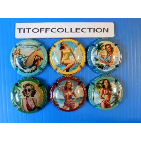 the series of 6 generic champagne capsules summer women (July 2025)