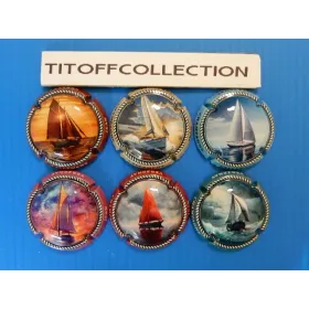 The series of 6 champagne capsules lallement jean voiliers (July 2025)