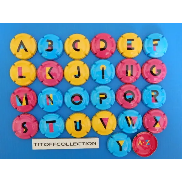 the series of 26 capsules of generic champagne the alphabet (pink color on the front) 1289