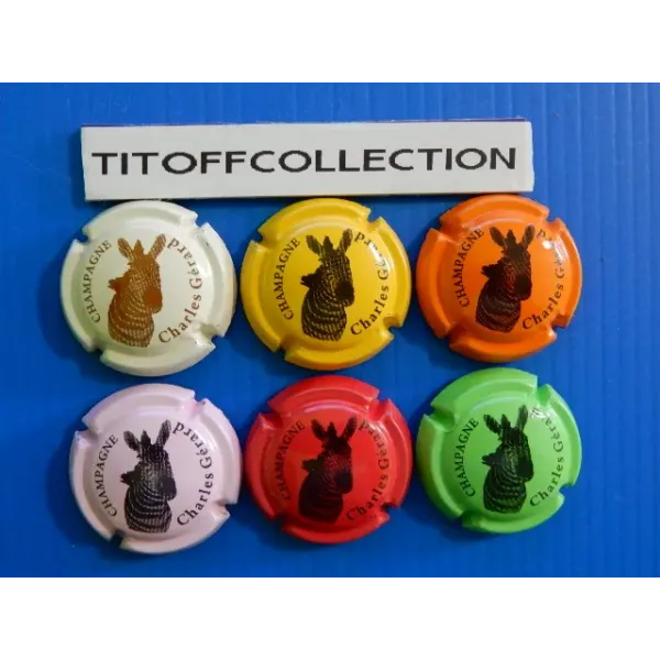 The series of 6 champagne capsules Gèrard Charles (zebra 10 to 10th)