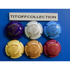 the series of 6 champagne capsules batillet guy (clusters 2 to 2e)