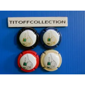 The series of 4 capsules of champagne cougnet weber (tennis 3 to 3 c)