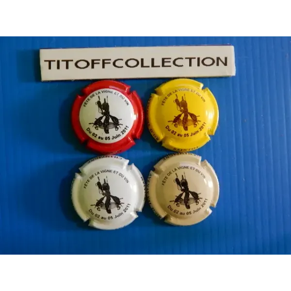the series of 4 champagne capsules saintot william (vine festival 2011 2d at 2dc)