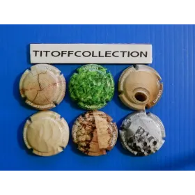 la série de 6 capsules de  champagne génériques matiéres bouchon   ( juillet 2025 )