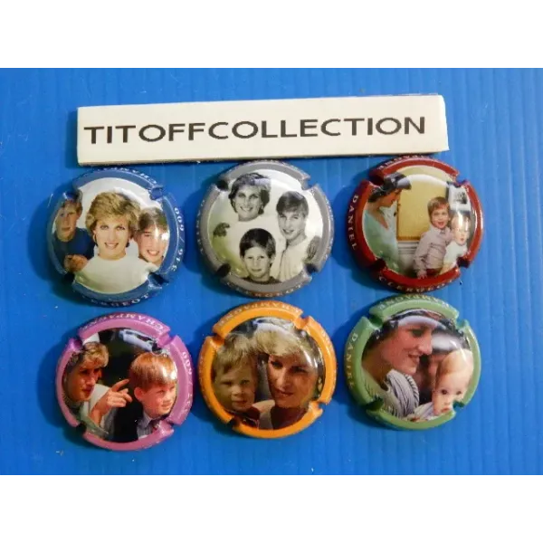 The series of 6 champagne capsules clergeot daniel   ( lady di 600ex August 2025 )