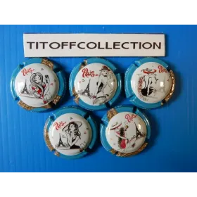 la série de 5 capsules de  champagne génériques les parisiennes   2022  (1231 a 1231 d )