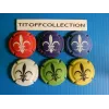 the series of 6 generic champagne capsules fleur de lys, matte background (1195 to 1195 e)