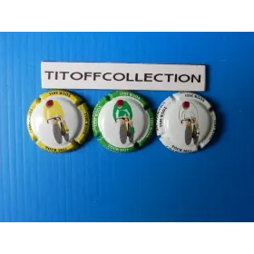 the series of 3 generic champagne capsules Tour de France 2021 (1196 to 1196 b)