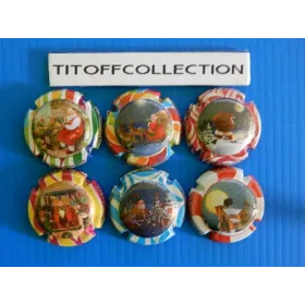 the series of 6 generic Christmas 2020 champagne capsules (  1156 to 1156e )