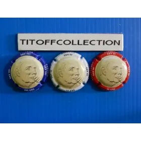 the series of 3 generic champagne capsules François Mitterrand (1194 to 1194b)