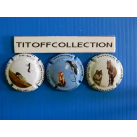 the series of 3 generic champagne capsules fables of the fountain (1170f to 1170h)