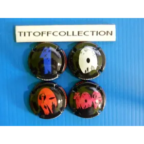 the series of 4 capsules of centennial generic champagne 14-18 (1019a to 1019d)