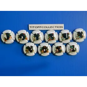 la série de 10 capsules de  champagne génériques  puzzle  joyeux noel 2018 ( 1034 a 1034i )