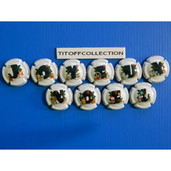 the series of 10 generic champagne capsules puzzle Merry Christmas 2018 (1034 to 1034i)