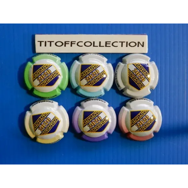 the series of 6 generic champagne capsules blazon 2020 (1122 to 1122 e)