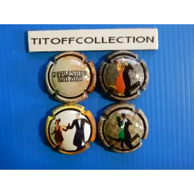 the series of 4 capsules of generic champagne 100 years charleston (1124 to 1124c)