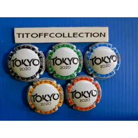 the series of 5 generic champagne capsules Tokyo 2020 (1127 to 1127d)