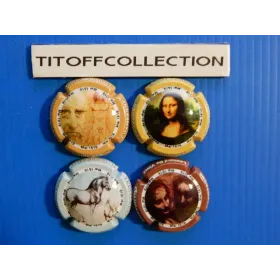 la série de 4 capsules de  champagne génériques  léonard de vinci ( 1096 a 1096c )