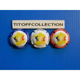 the series of 3 generic champagne capsules Tour de France 2022 (1265 to 1265b)