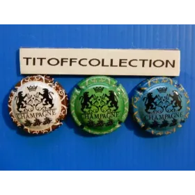 la série de 3 capsules de  champagne génériques  champagne (1198 a 1198b )