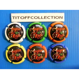 the series of 6 generic champagne capsules Merry Christmas 2018 (1033 to 1033f)