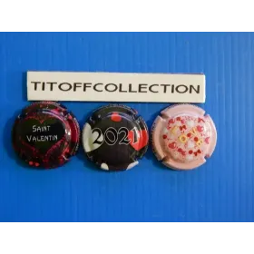 the series of 3 generic champagne capsules for Valentine’s Day 2021 (1168 to 1168 b)