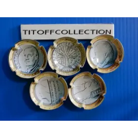 la série de 5 capsules de champagne génériques 20 ans de l euro (1084 a 1084 d )